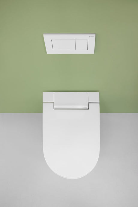 Geberit AquaClean Alba WC-Komplettanlage Wand-WC: WC-Keramik: weiß / KeraTect, Designabdeckung: weiß