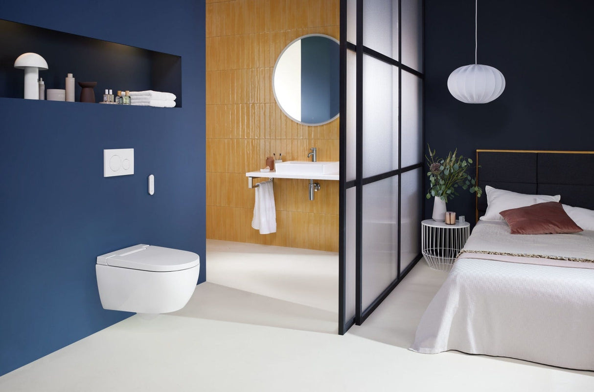 Geberit AquaClean Alba WC-Komplettanlage Wand-WC: WC-Keramik: weiß / KeraTect, Designabdeckung: weiß