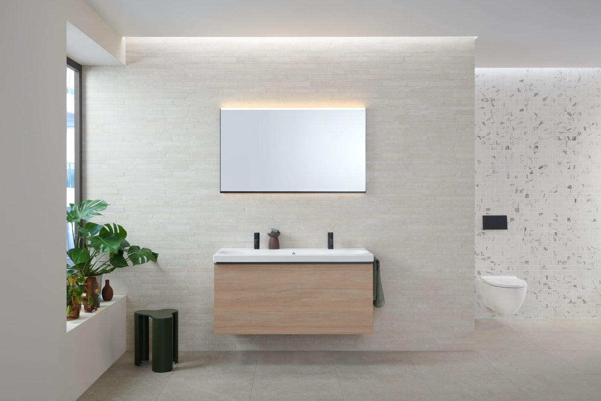 Geberit Acanto Set Wand-WC Tiefspüler, geschlossene Form, TurboFlush, mit WC-Sitz: T=53cm, Absenkautomatik=ja, QuickRelease-Scharniere=Ja, verriegelbar, Befestigung=von oben, weiß