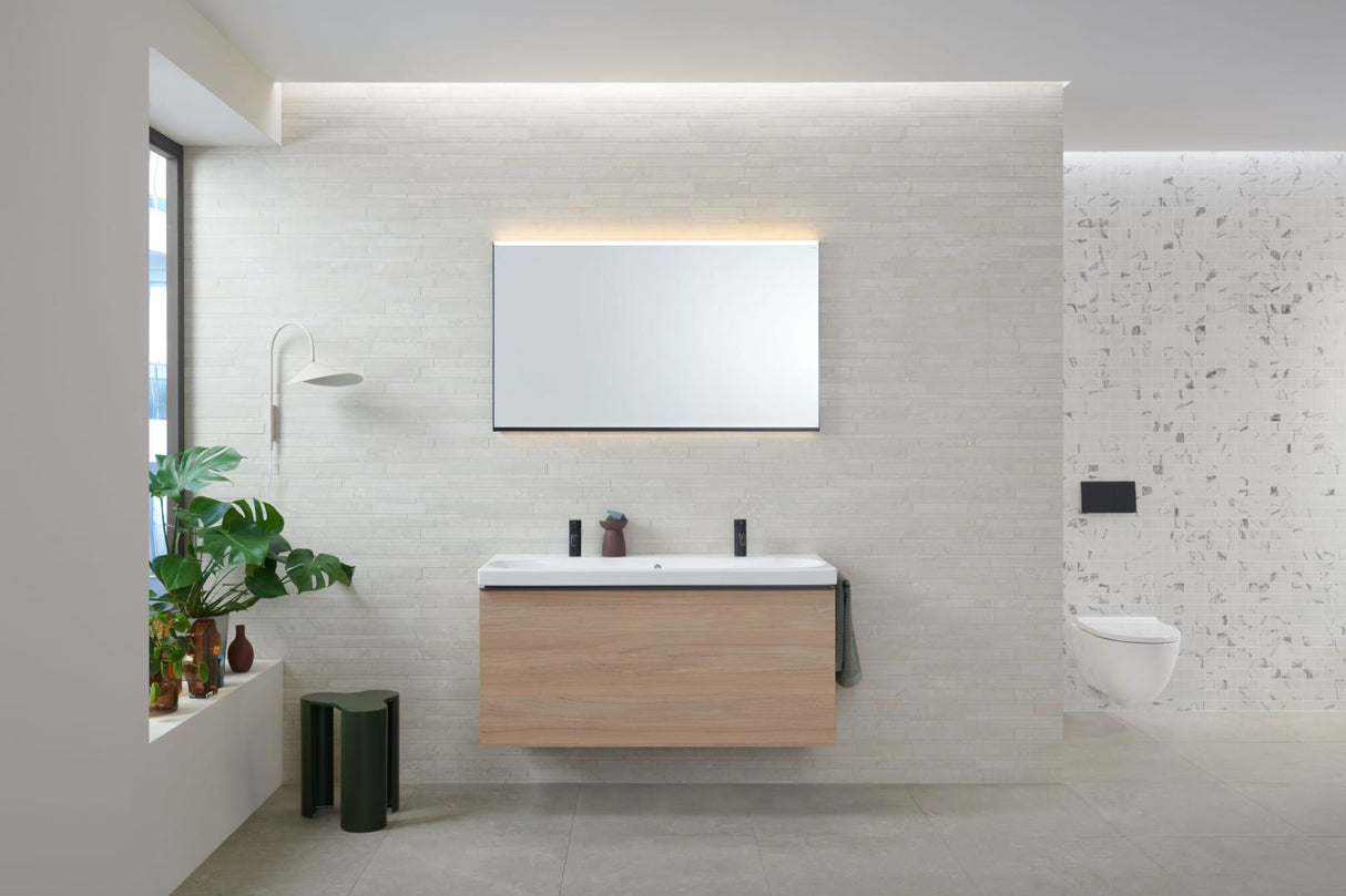 Geberit Acanto Set Wand-WC Tiefspüler, geschlossene Form, TurboFlush, mit WC-Sitz: T=53cm, Absenkautomatik=ja, QuickRelease-Scharniere=Ja, verriegelbar, Befestigung=von oben, weiß