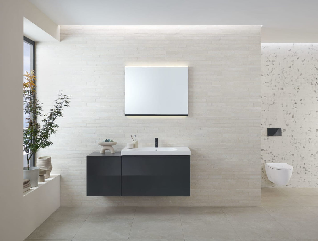 Geberit Acanto Set Wand-WC Tiefspüler, geschlossene Form, TurboFlush, mit WC-Sitz: T=53cm, Absenkautomatik=ja, QuickRelease-Scharniere=Ja, verriegelbar, Befestigung=von oben, weiß