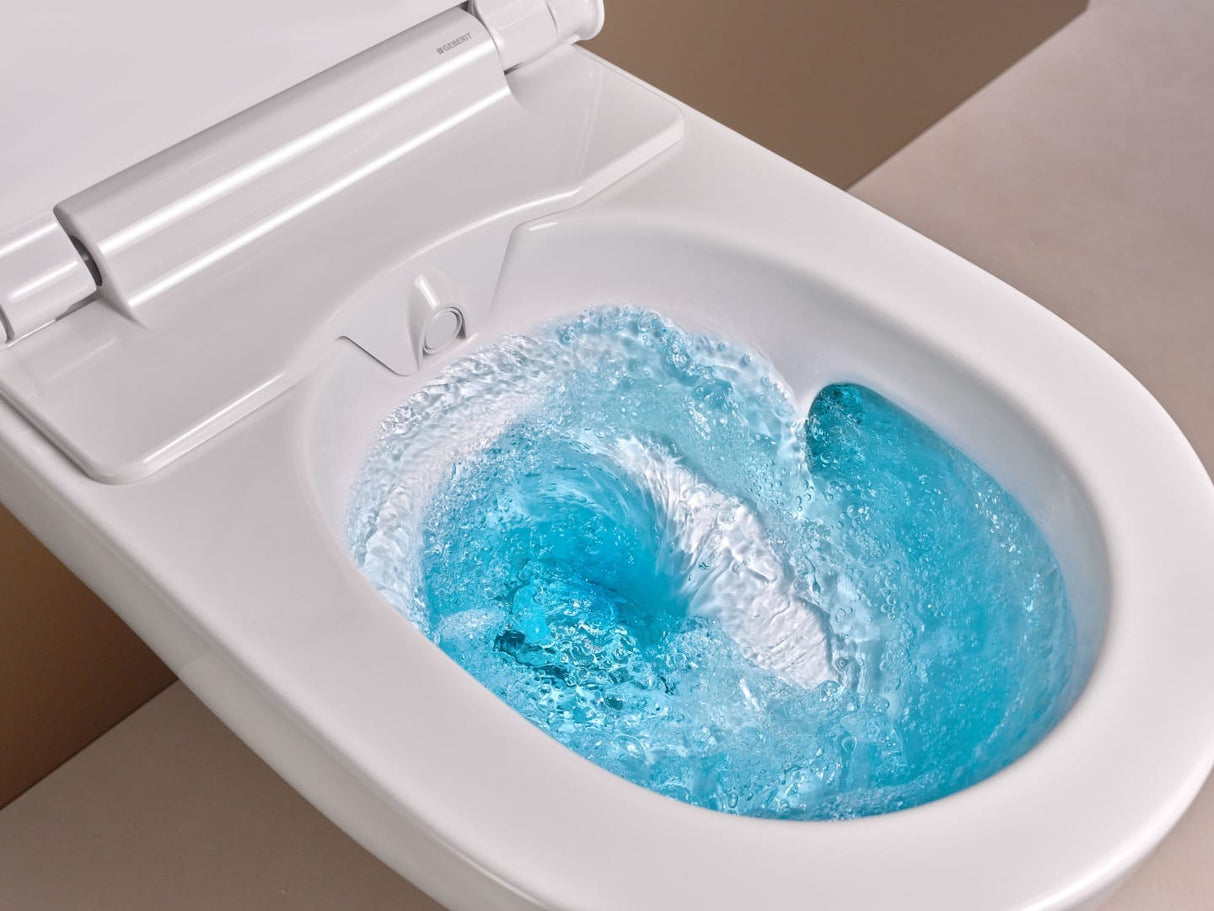 Geberit AquaClean Alba WC-Komplettanlage Wand-WC: WC-Keramik: weiß / KeraTect, Designabdeckung: weiß