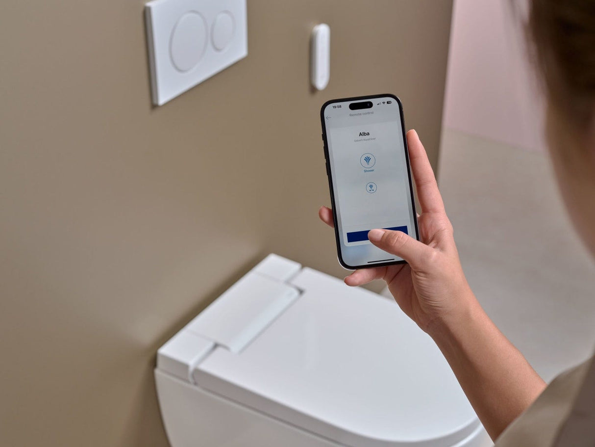 Geberit AquaClean Alba WC-Komplettanlage Wand-WC: WC-Keramik: weiß / KeraTect, Designabdeckung: weiß