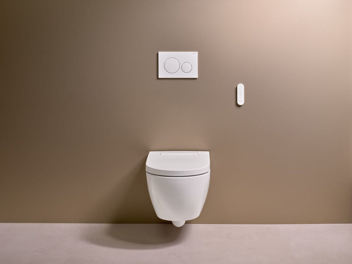 Geberit AquaClean Alba WC-Komplettanlage Wand-WC: WC-Keramik: weiß / KeraTect, Designabdeckung: weiß
