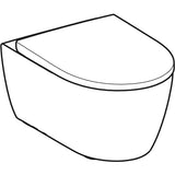 Geberit iCon Set Wand-WC Tiefspüler, geschlossene Form, Rimfree, mit WC-Sitz: T=53cm, Absenkautomatik=ja, QuickRelease-Scharniere=Ja, verriegelbar, Befestigung=von oben, weiß