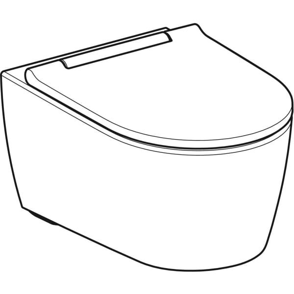 Geberit ONE Set Wand-WC Tiefspüler wandhängend mit WC-Sitz, Tiefspül-WC, TurboFlush-Spültechnik, weiß, keramische Oberfläche, glänzend