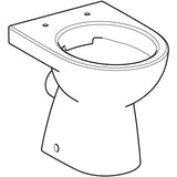 Geberit Renova Stand-WC Tiefspüler, Abgang horizontal, teilgeschlossene Form, Rimfree: T=49cm, weiß