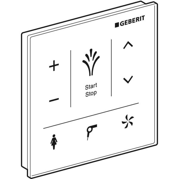 Wandbedienpanel für Geberit AquaClean: weiß / Glas