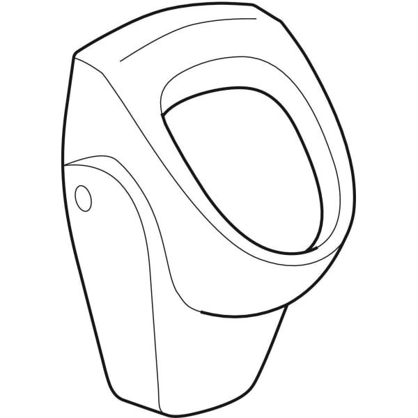 Geberit Renova Urinal Zulauf von hinten, Abgang nach hinten: Zielmarkierung=nein