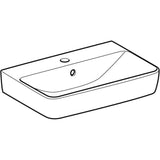 Geberit Renova Compact Waschtisch, Keramik, hängend, weiß, mit sichtbarem Überlauf, 1 Platz