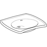 Geberit Vitalis Waschtisch barrierefrei: 65x60cm, Hahnloch=ohne, Überlauf=sichtbar, weiß
