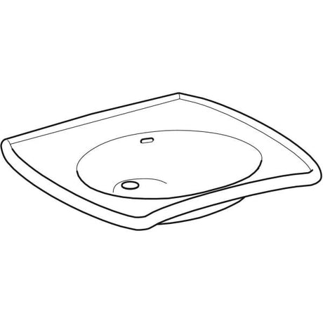 Geberit Vitalis Waschtisch barrierefrei: 65x60cm, Hahnloch=ohne, Überlauf=sichtbar, weiß