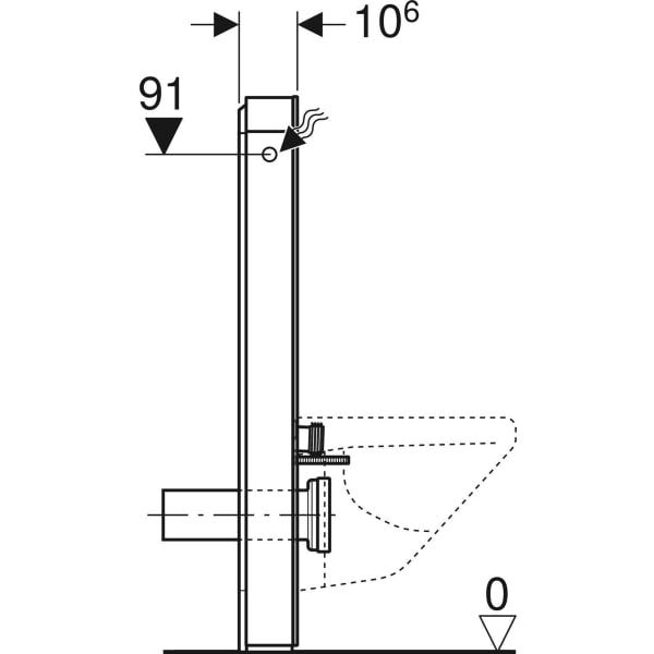 Geberit Monolith Sanitärmodul für Wand-WC, 101 cm, Frontverkleidung aus Glas: Frontverkleidung: Glas weiß, Seitenverkleidung: Aluminium