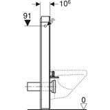 Geberit Monolith Sanitärmodul für Wand-WC, 101 cm, Frontverkleidung aus Glas: Frontverkleidung: Glas weiß, Seitenverkleidung: Aluminium