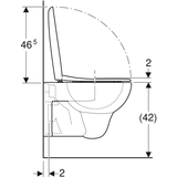Geberit Renova Set Wand-WC Tiefspüler, mit WC-Sitz, weiß