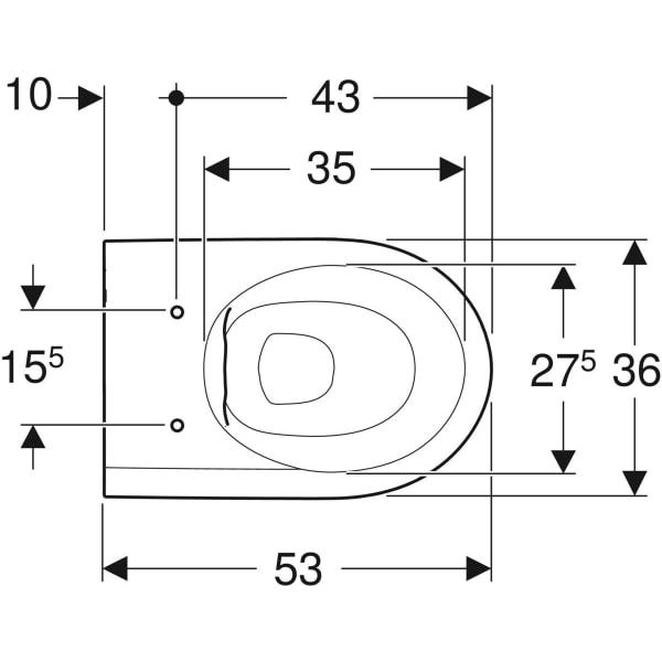 Geberit iCon Wand-WC Tiefspüler, geschlossene Form, weiß