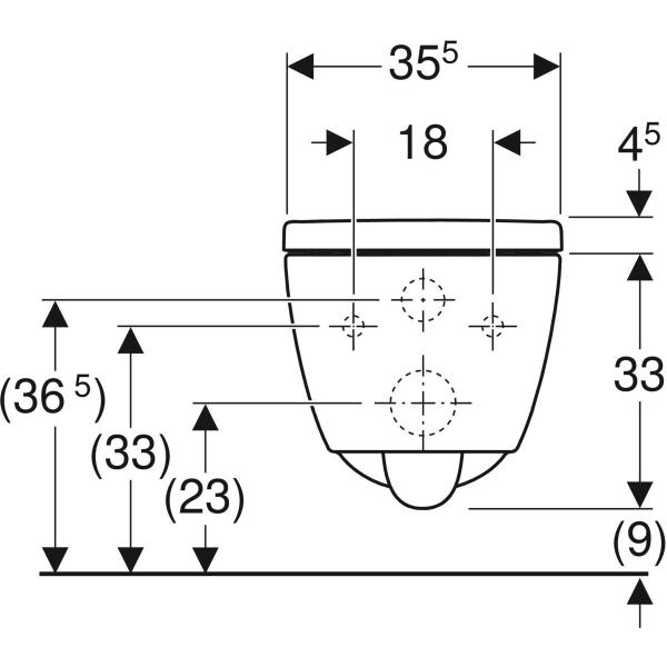 Geberit iCon Set Wand-WC Tiefspüler, geschlossene Form, Rimfree, mit WC-Sitz: T=53cm, Absenkautomatik=ja, QuickRelease-Scharniere=Ja, verriegelbar, Befestigung=von oben, weiß