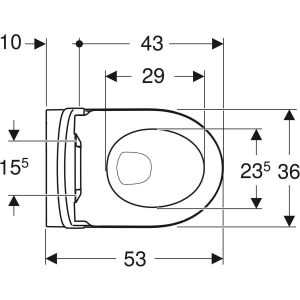 Geberit iCon Set Wand-WC Tiefspüler, geschlossene Form, Rimfree, mit WC-Sitz: T=53cm, Absenkautomatik=ja, QuickRelease-Scharniere=Ja, verriegelbar, Befestigung=von oben, weiß