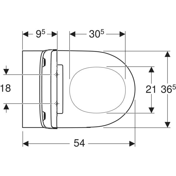 Geberit ONE Set Wand-WC Tiefspüler wandhängend mit WC-Sitz, Tiefspül-WC, TurboFlush-Spültechnik, weiß, keramische Oberfläche, glänzend