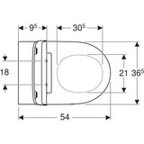 Geberit ONE Set Wand-WC Tiefspüler wandhängend mit WC-Sitz, Tiefspül-WC, TurboFlush-Spültechnik, weiß, keramische Oberfläche, glänzend