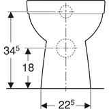 Geberit Renova Stand-WC Tiefspüler, Abgang horizontal, teilgeschlossene Form, Rimfree: T=49cm, weiß