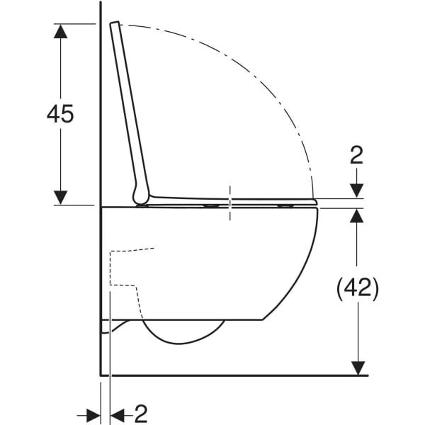 Geberit Acanto Set Wand-WC Tiefspüler, geschlossene Form, TurboFlush, mit WC-Sitz: T=53cm, Absenkautomatik=ja, QuickRelease-Scharniere=Ja, verriegelbar, Befestigung=von oben, weiß