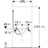 Wasseranschlussset unten, für Geberit Monolith Sanitärmodul für WC, 101 cm: BIM.ConType1=G Aussengewinde (zylindrisch)