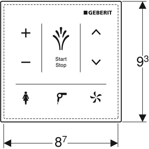 Wandbedienpanel für Geberit AquaClean: weiß / Glas