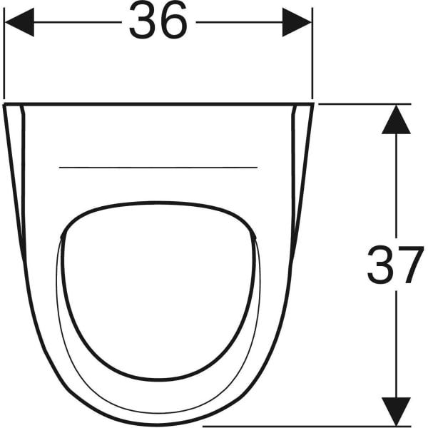 Geberit Renova Urinal Zulauf von hinten, Abgang nach hinten: Zielmarkierung=nein