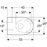Geberit iCon Wand-WC Tiefspüler, geschlossene Form, weiß