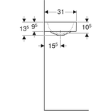 Geberit iCon Handwaschbecken 53 x 31 cm mit Ablagefläche