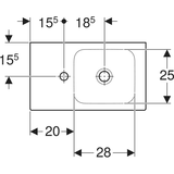 Geberit iCon Handwaschbecken 53 x 31 cm mit Ablagefläche