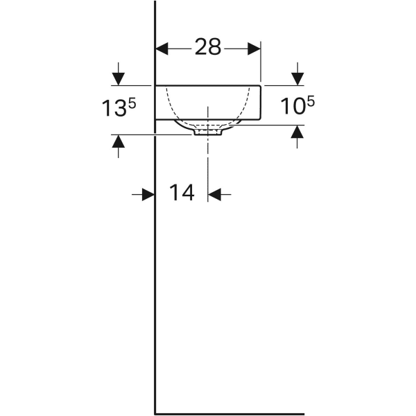 Geberit iCon Handwaschbecken 38 x 28 cm mit Ablagefläche