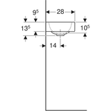 Geberit iCon Handwaschbecken 38 x 28 cm mit Ablagefläche