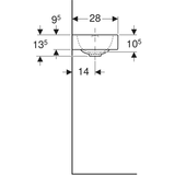 Geberit iCon Handwaschbecken 38 x 28 cm mit Ablagefläche