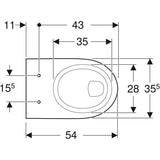 Geberit Renova Wand-WC Flachspüler: T=54cm, weiß
