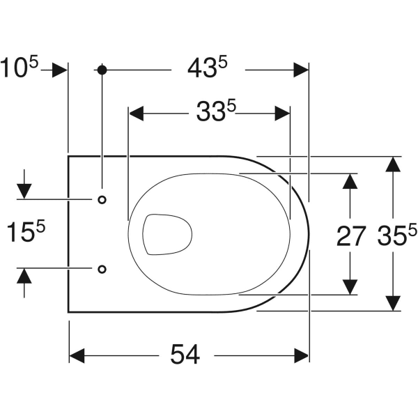 Geberit Renova Wand-WC Tiefspüler: T=54cm, manhattan