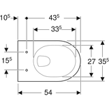 Geberit Renova Wand-WC Tiefspüler: T=54cm, manhattan