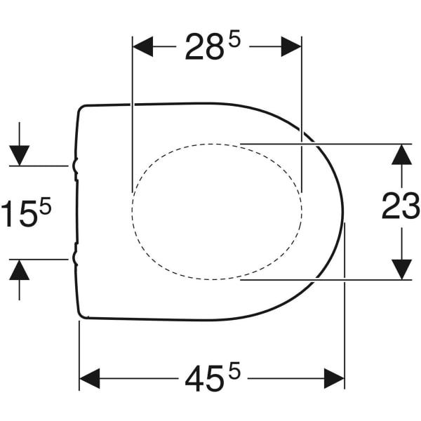 Geberit Renova Comfort WC-Sitz Befestigung von unten: Absenkautomatik=nein, Befestigung=von unten, weiß / glänzend