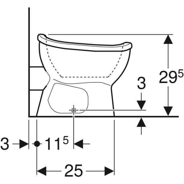 Geberit Bambini Stand-WC für Babys und Kleinkinder, Tiefspüler: T=37.5cm, weiß
