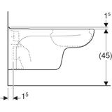 Geberit Vitalis Wand-WC Tiefspüler, verlängerte Ausladung, barrierefrei: T=70cm, weiß