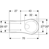 Geberit Vitalis Wand-WC Tiefspüler, verlängerte Ausladung, barrierefrei: T=70cm, weiß