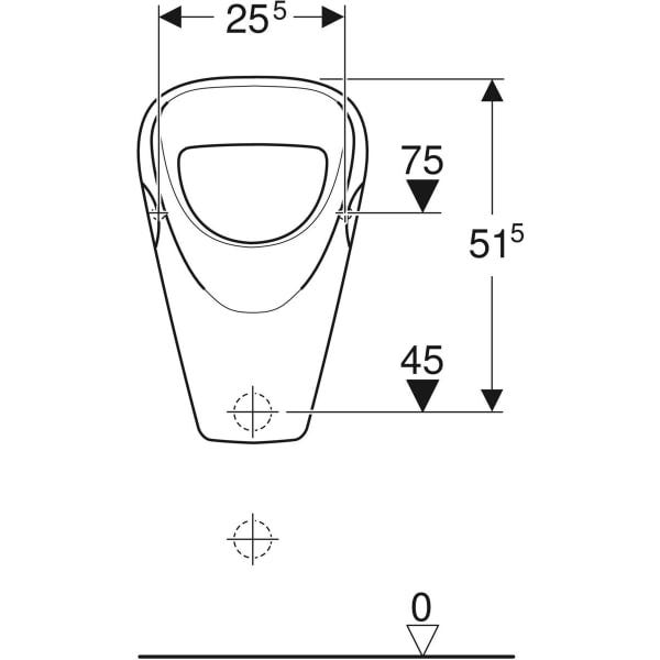 Geberit Aller Urinal aus Sanitärkeramik, Wandhängend, mit Spülrand Zulauf von oben Absauge-Urinal, weiß