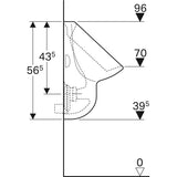 Geberit Aller Urinal aus Sanitärkeramik, Wandhängend, mit Spülrand Zulauf von oben Absauge-Urinal, weiß