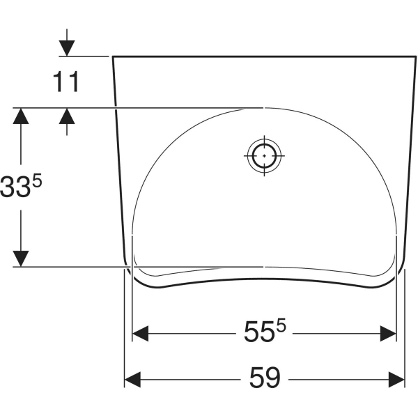 Geberit Paracelsus Waschtisch: 64x49cm, Hahnloch=ohne, Überlauf=ohne, weiß