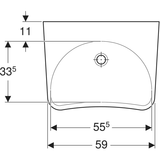 Geberit Paracelsus Waschtisch: 64x49cm, Hahnloch=ohne, Überlauf=ohne, weiß