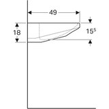 Geberit Paracelsus Waschtisch: 64x49cm, Hahnloch=ohne, Überlauf=ohne, weiß
