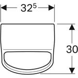 Geberit Renova Plan Urinal Zulauf von hinten, Abgang nach hinten: T=30cm, Abgang=nach hinten, Zulauf=hinten, weiß