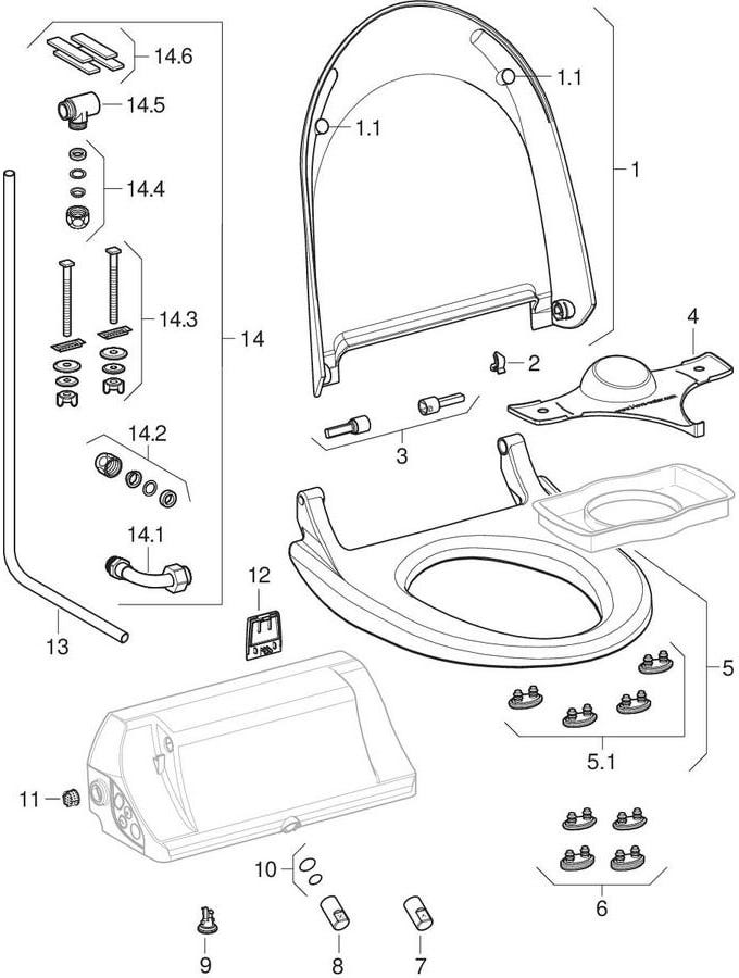 Geberit WM Bundle AquaClean 4000 WC-Aufsatz weiß + Entkalkungsmittel