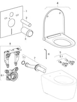 Geberit ONE Set Wand-WC Tiefspüler wandhängend mit WC-Sitz, Tiefspül-WC, TurboFlush-Spültechnik, weiß, keramische Oberfläche, glänzend